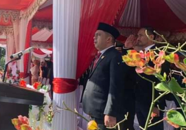 Ketua DPRD Kotamobagu Bacakan Naskah Proklamasi Dalam Rangka HUT ke-77 Kemerdekaan RI