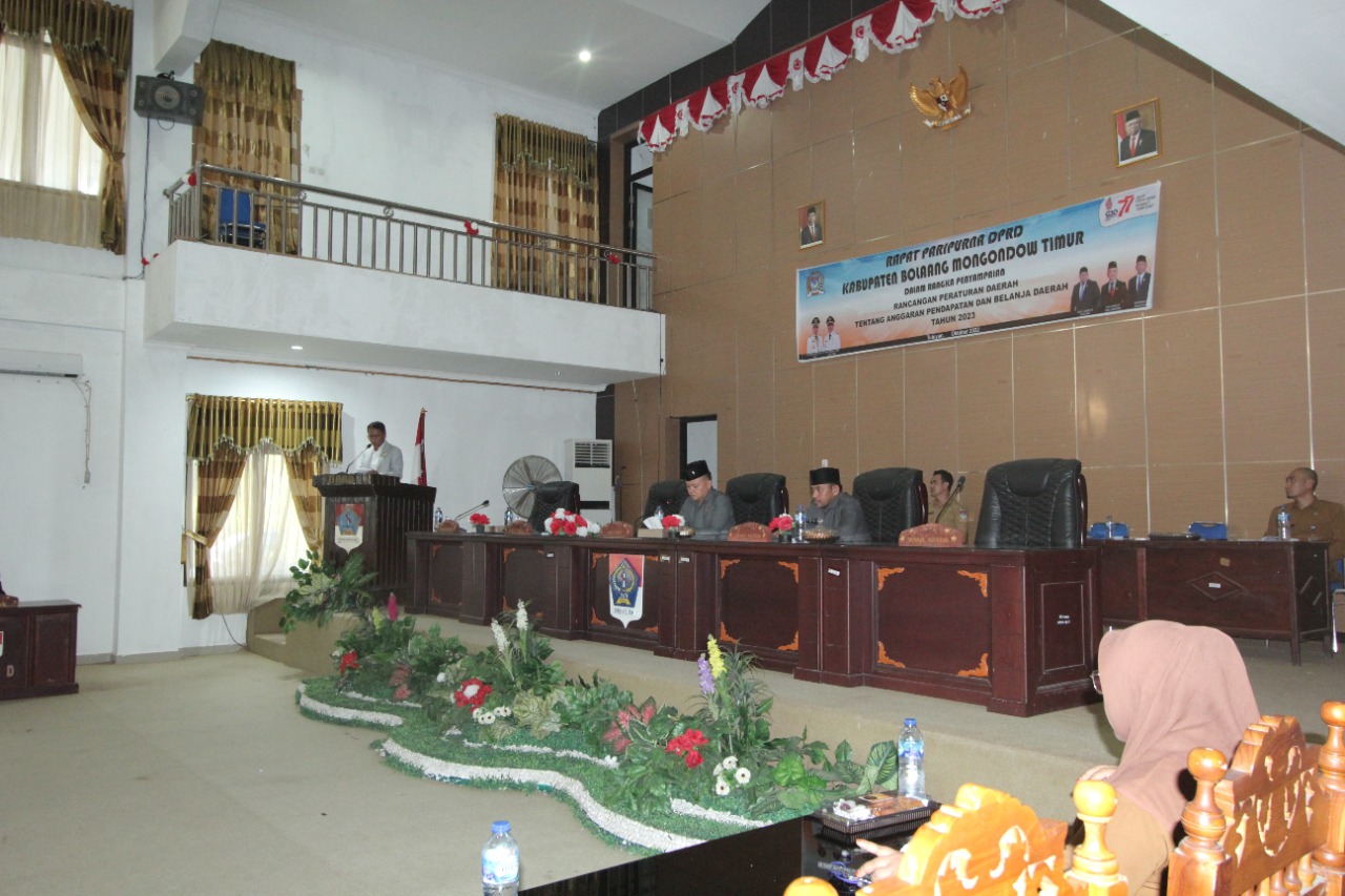 Dihadiri Bupati Sachrul Mamonto, DPRD Boltim Gelar Rapat Paripurna Tentang Penyampaian Ranperda APBD Tahun 2023